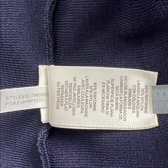 Eliza J Midnight Blue Ruffle Neck Fit Flare Ballet Cocktail Party Dress - Size L - Picture 5 of 9